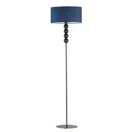 Lampy stojące - Designerska Czarna Lampa Podłogowa Z Welurowym Kloszem Do Salonu Bermudy Velur, Granatowy - miniaturka - grafika 1