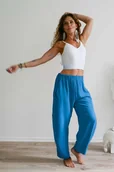Spodnie sportowe damskie - Balonowe lniane spodnie do jogi UNISEX - miniaturka - grafika 1