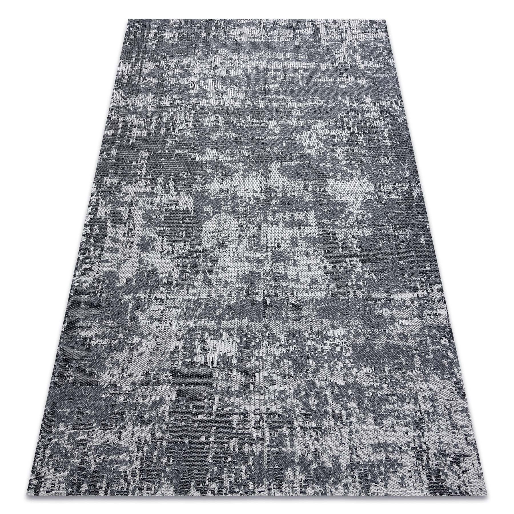 Dywan CASA Ekologiczny, EKO SIZAL Boho przecierany, vintage 2809 / antracyt, z bawełny recyklingowanej szary 172x270 cm