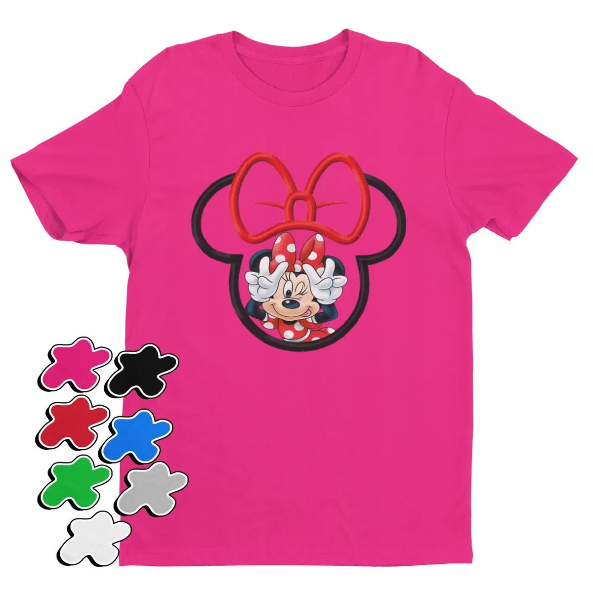 Koszulka T-Shirt Dziecięca Z Nadrukiem Myszka Miki Minnie Różne -L 146-152