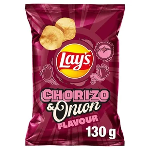 Lay's Chipsy ziemniaczane o smaku kiełbasy chorizo z cebulą 130 g - Chipsy - miniaturka - grafika 1