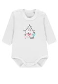 Body dla niemowląt - Dziewczęce body z długim rękawem, białe, Kanz - miniaturka - grafika 1