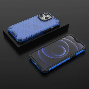 Honeycomb etui pancerny pokrowiec z żelową ramką iPhone 13 Pro niebieski - Etui i futerały do telefonów - miniaturka - grafika 13