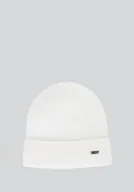 Czapki damskie - Damska czapka z miękkiej dzianiny biała - miniaturka - grafika 1