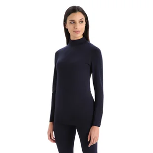 Damska koszulka termoaktywna Icebreaker Merino 260 Tech Long Sleeve Turtleneck midnight - S - Bielizna sportowa damska - miniaturka - grafika 1