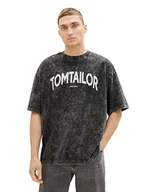 Koszulki męskie - TOM TAILOR Denim Koszulka męska 1036472, 2999, czarna, M, 2999 - Black, M - miniaturka - grafika 1