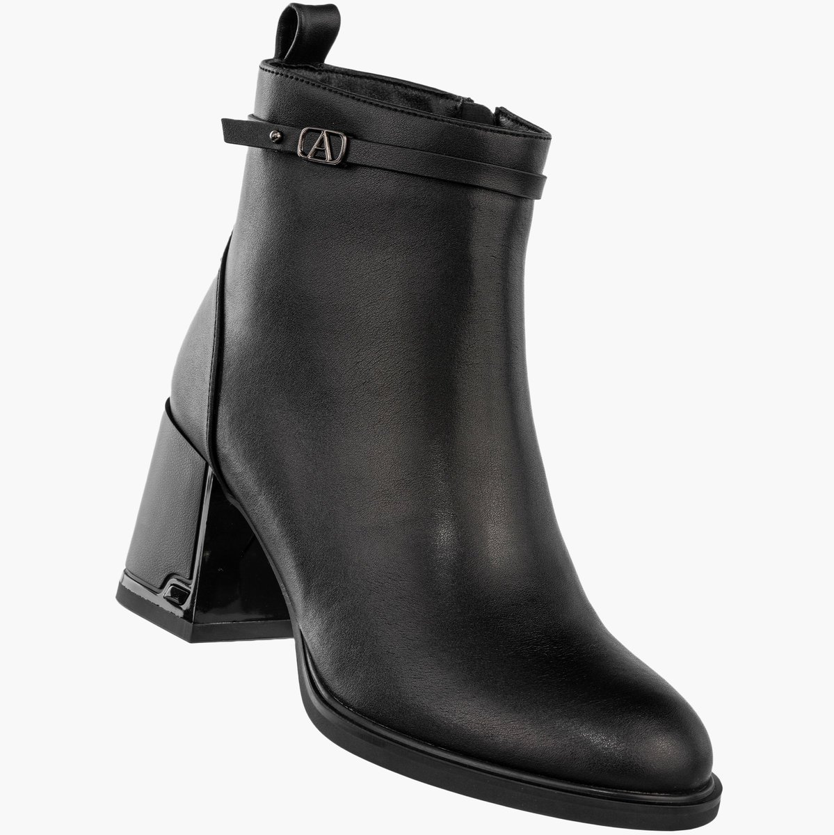 Botki Damskie Skórzane Eleganckie Buty Na Obcasie Zimowe Czarne Filippo DBT6544/24BK Czarny 37