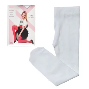 Rajstopy gładkie 40 DEN mikrofibra Noviti białe - Rajstopy - miniaturka - grafika 1