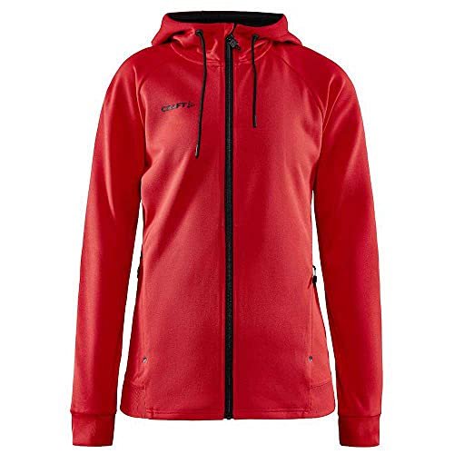 Craft ADV Unify FZ Hood damska kurtka treningowa z kapturem z poliestru z recyklingu, wybierz swój rozmiar: XL, wybierz swój kolor: jasnoczerwony
