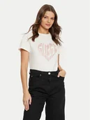 Koszulki i topy damskie - Guess T-Shirt V5RI08 J1314 Écru Slim Fit - miniaturka - grafika 1