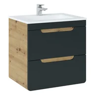 Szafki łazienkowe - Szafka z Umywalką 820 Aruba Cosmos Comad Ciemny Grafit, Dąb Artisan - miniaturka - grafika 1