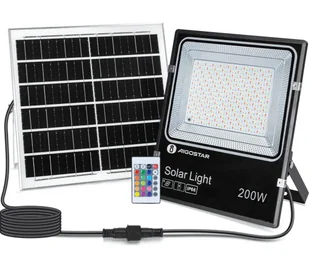 Aigostar - LED RGB Ściemnialny naświetlacz solarny LED/200W/3,2V IP66 + pilot - Lampy ogrodowe - miniaturka - grafika 1