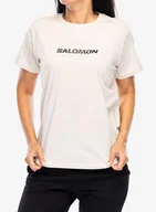 Koszulki i topy damskie - Koszulka bawełniana damska Salomon Logo S/S Tee - rainy day - miniaturka - grafika 1