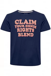 Koszulki męskie - Blend Męski T-shirt 20714544, 194024/Dress Blues, XXL - grafika 1