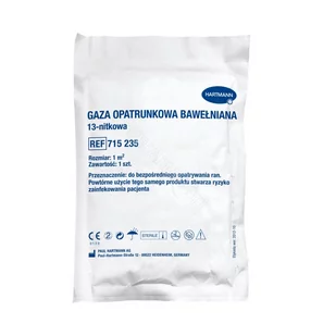Hartmann Gaza bawełniana jałowa 13-nitkowa 1 m - Apteczki i materiały opatrunkowe - miniaturka - grafika 1