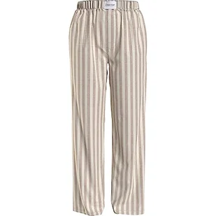 Calvin Klein Damskie spodnie do spania, Chambray Stripe_Stone Szary, S - Spodnie damskie - miniaturka - grafika 1