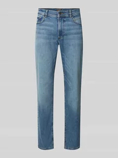 Spodnie męskie - Jeansy o kroju regular fit w jednolitym kolorze model ‘HOUSTON’ - grafika 1