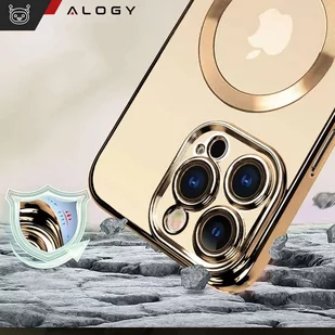 Etui MagSafe Case do Apple iPhone 14 Pro Max Alogy Glamour Luxury Ring obudowa Złote przezroczyste - Etui i futerały do telefonów - miniaturka - grafika 3