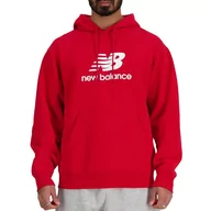 Bluzy sportowe męskie - Bluza New Balance MT41501TRE - czerwona - miniaturka - grafika 1