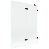 Parawany nawannowe - Mexen Lunar parawan nawannowy 2-skrzydłowy prawy 130 x 150 cm, transparent, czarny - 897-130-100-70-00-P - miniaturka - grafika 1