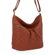 Torebki damskie - Pikowana Torebka Damska Listonoszka firmy Herisson 1052L2091 Brązowa - miniaturka - grafika 1