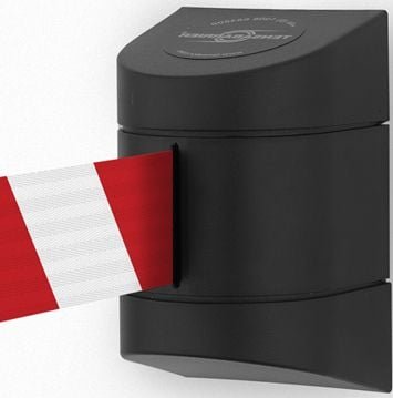 Tensator odgradzająca, ostrzegawcza. Rozwijana w kasecie montowanej na śruby. MAXI. Zapięcie przeciwpaniczne Długość 9m