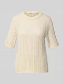 Koszulki i topy damskie - Koszulka dzianinowa z czystej bawełny o kroju regular fit model 'NUKA' - miniaturka - grafika 1