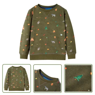 Bluza dziecięca - khaki - 116 - Bluza Dla Dziecka - Bluzy dla dziewczynek - miniaturka - grafika 1