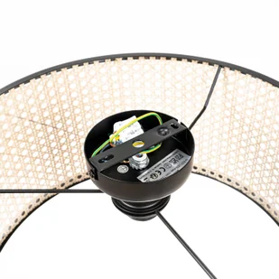 Lampa sufitowa Lindby Yaelle, wysokość 22 cm, rattan, czarny, E27 - Lampy sufitowe - miniaturka - grafika 3