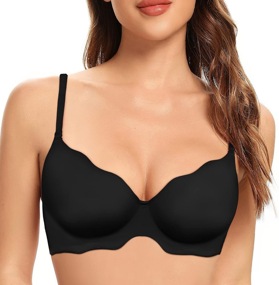 SHEKINI Biustonosz Stanik Bezszwowy Elegancki Komfortowy Czarny 38/85B