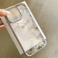 Etui i futerały do telefonów - TEMU Przezroczyste Etui na Telefon z Wzorem Białego Złotego dla iPhone 15PRO/16/16PRO/15PLUS/16PROMAX/7/8/XS/XR/12/13/14, Urocza Kreatywna Ochronna - miniaturka - grafika 1