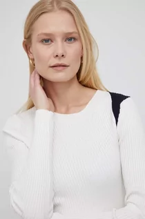 Swetry damskie - DKNY sweter damski kolor biały lekki - - grafika 1