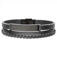 Bransolety męskie - Bransoletka Męska ze skóry naturalnej. - miniaturka - grafika 1
