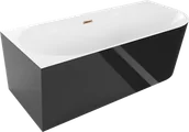 Wanny - Mexen Mia wanna wolnostojąca narożna lewa 180 x 80 cm, biała/czarna, przelew różowe złoto - 52691808075L-60 - miniaturka - grafika 1