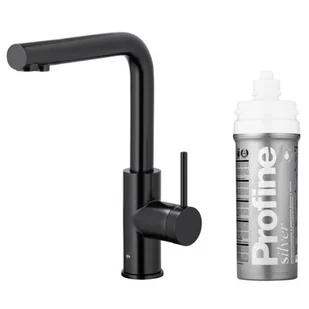 KFA Armatura DUERO PURE BASIC BLACK 6623-914-81 z funkcją filtracji wody, Stal nierdzewna, Filtr PROFINE SILVER "S" - Baterie kuchenne - miniaturka - grafika 1