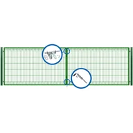 Akcesoria do ogrodzeń - Brama dwuskrzydłowa 3D ocynk zielony 400 x 120 cm komplet Polbram - miniaturka - grafika 1