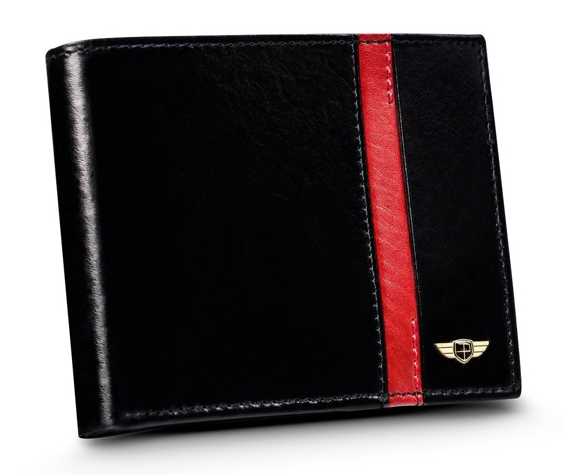 Portfel męski skórzany czarny RFID prezent świąteczny skóra naturalna Peterson