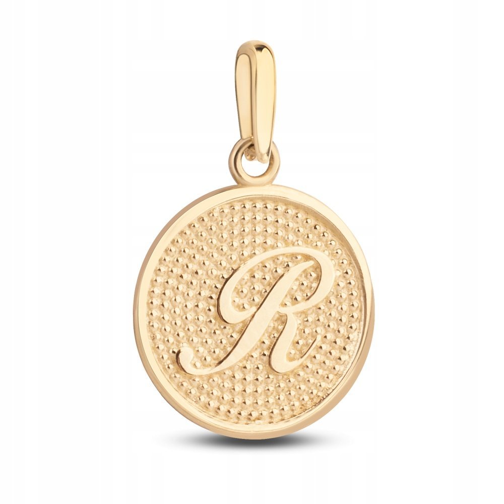 ZŁOTA WYJĄTKOWA ZAWIESZKA MEDALIK LITERKA R 585