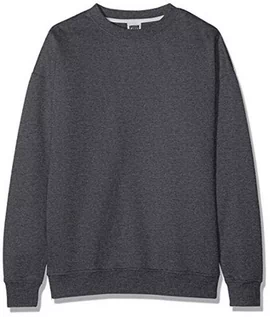 Swetry męskie - Urban Classics Męska bluza dresowa z okrągłym dekoltem, sweter z szerokimi ściągaczami dla mężczyzn w wielu kolorach, rozmiary XS-5XL, szary (Charcoal 0091), S - grafika 1