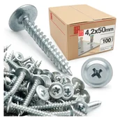 Wkręty - Wkręty do metalu z łbem podkładkowym 4,2x50mm 100szt. - miniaturka - grafika 1