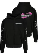 Bluzy męskie - Mister Tee Męska bluza z kapturem Speed Logo Zip Jacket, czarny, XXL - miniaturka - grafika 1