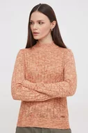 Swetry damskie - Pepe Jeans sweter bawełniany kolor beżowy lekki z półgolfem - miniaturka - grafika 1