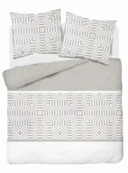 Pościel - Detexpol Pościel bawełniana 220x200 beżowa geometria 5112 B Bawełna 32 - miniaturka - grafika 1