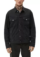 Kurtki męskie - s.Oliver Męska kurtka dżinsowa z bawełnianego stretchu, czarny, L - miniaturka - grafika 1