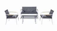 Meble ogrodowe - Zestaw mebli aluminiowych RARO z pleciną liną - miniaturka - grafika 1
