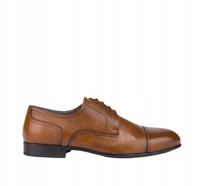 POLLINI PÓŁBUTY MĘSKIE SKÓRZANE BRĄZOWE ELEGANCKIE 46 1J6C