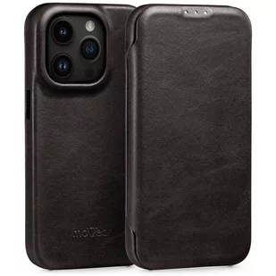 moVear flipSide 4S - Skórzane etui do Apple iPhone 14 Pro (6.1") | Pokrowiec slim case, Skóra naturalna olejowana (Czarny) - Etui i futerały do telefonów - miniaturka - grafika 1