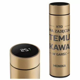 Kubek termiczny złoty termos z wyświetlaczem LED z grawerem dla s - Kubki termiczne - miniaturka - grafika 1