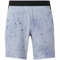 Spodenki męskie - REEBOK - SZORTY SPORTOWE MĘSKIE - LM STRENGTH 2IN1 spodenki błękitne - miniaturka - grafika 1