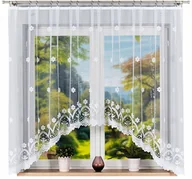 Firany - Firana Żakardowa Florentyna 330X160Cm W Kwiaty (Gotowa) Z Łukiem - miniaturka - grafika 1